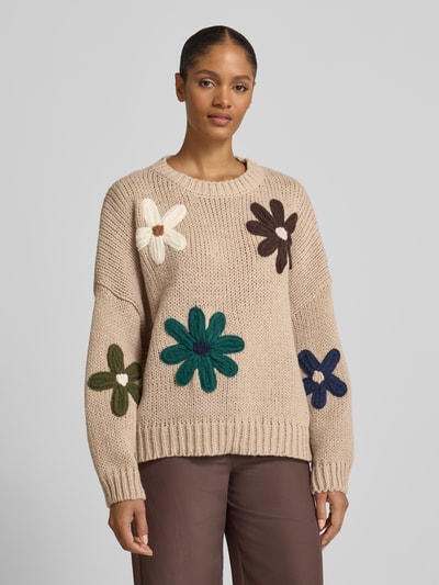 Apricot Strickpullover mit gerippten Abschlüssen Taupe 4