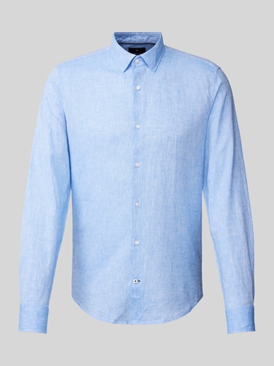 JOOP! Slim fit zakelijk overhemd in effen design Marineblauw - 2