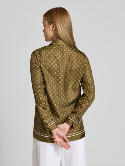 Max Mara Studio Regular Fit Hemdbluse aus reiner Seide Modell 'TENUTA' Khaki 5