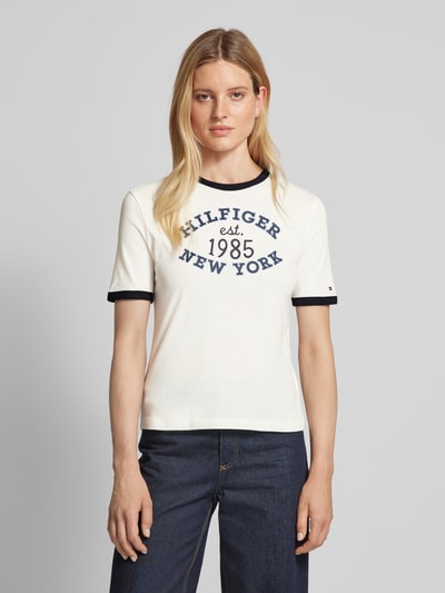 Tommy Hilfiger T-shirt met labelprint, model 'VARSITY RINGER' Wit - 4