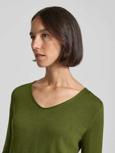 Tom Tailor Regular Fit Strickshirt aus Baumwoll-Viskose-Mix Gruen 3