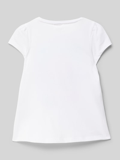 s.Oliver RED LABEL Ausgestelltes T-Shirt mit Glitzerprint Weiss 3