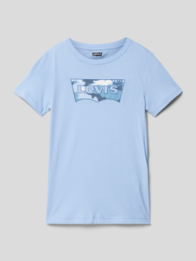 Levi’s® Kids T-shirt met labelprint, model 'CAMO BATWING FILL TEE' Bleu - 1