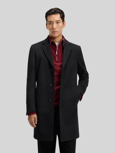 BOSS Slim Fit Wollmantel mit Reverskragen Modell 'HYDE' Black 4