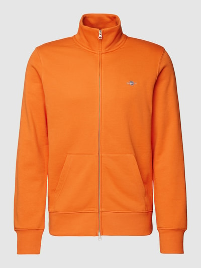 Gant Sweatjack met labelstitching, model 'REG SGIELD' Oranje - 2