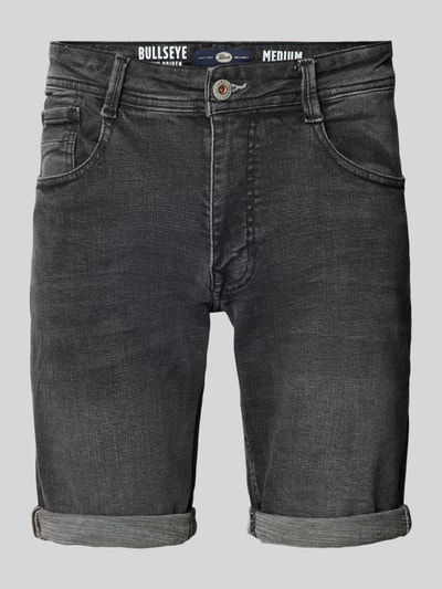 Petrol Korte regular fit jeans in 5-pocketmodel, model 'BULLSEYE' Zwart - 2