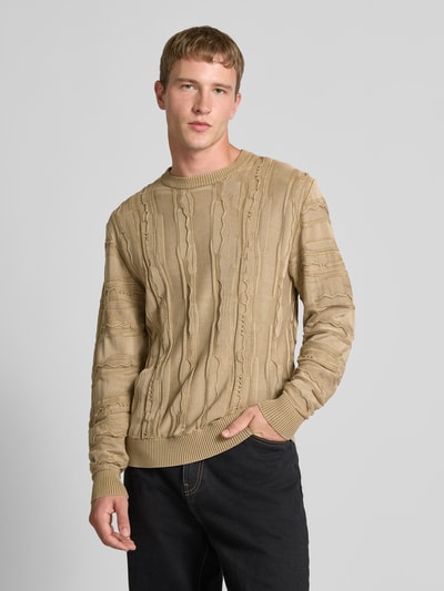 Redefined Rebel Gebreide pullover met structuurmotief, model 'Jamie' Beige - 4