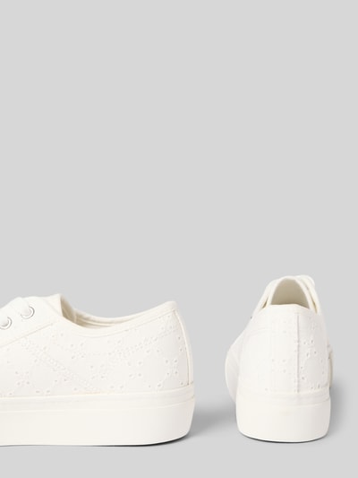ONLY Low Top Sneaker mit Lochstickmuster Modell 'NOOMI' Weiss 2