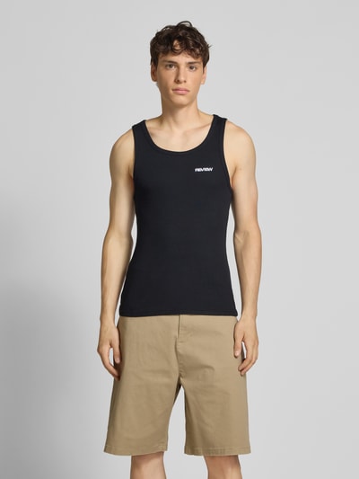 REVIEW Tanktop in Ripp-Optik mit Label-Stitching Black 4