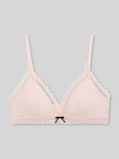 Produktfoto, BH mit Spitzenbesatz Modell 'UNIQUE' von HUGO in zartem Rosa, feine Spitze, verstellbare Träger, glatte Textur, Stretch-Anteil