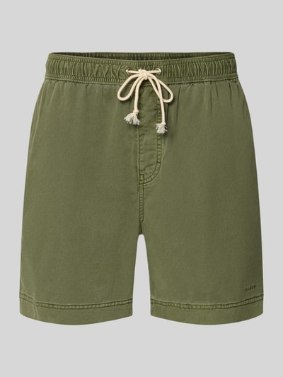 Produktfoto, Regular Fit Shorts mit elastischem Bund Modell 'SUNFADED' von Gant aus Reine Baumwolle in Olivgrün, Tunnelzug, Herren Shorts.