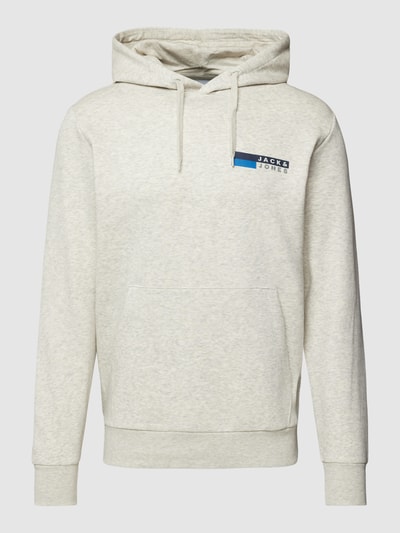 Jack & Jones Hoodie mit Label-Print Hellgrau Melange 2