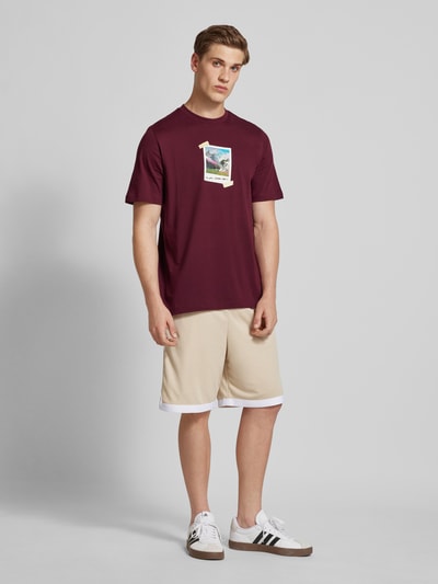 ADIDAS SPORTSWEAR T-Shirt mit Motiv-Print Bordeaux 1