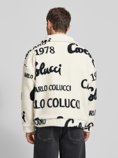 CARLO COLUCCI Kurtka z polaru o kroju oversized z zamkiem błyskawicznym Złamany biały 5