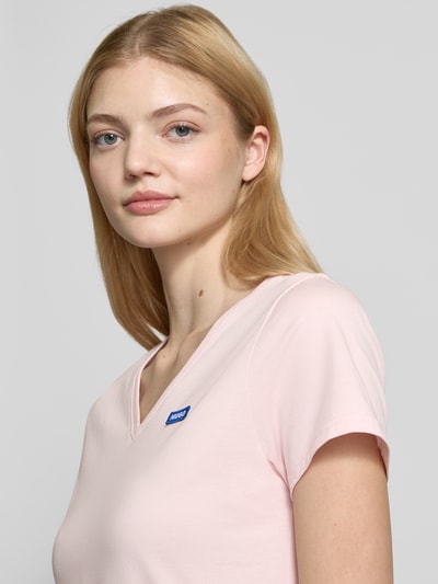 Hugo Blue T-shirt met labeldetail Roze - 3