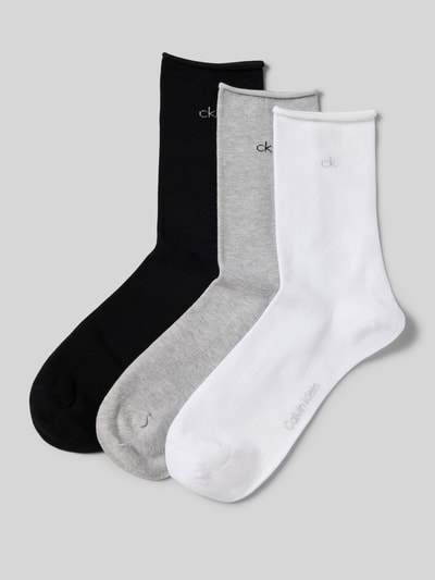 CK Calvin Klein Socken mit Logo-Stitching im 3er-Pack Hellgrau 1