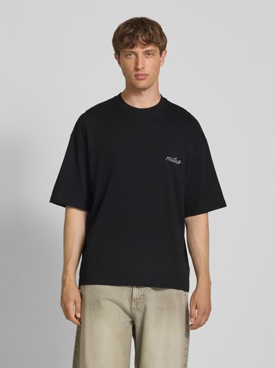 Review X MATW T-shirt met labelstitching Zwart - 4