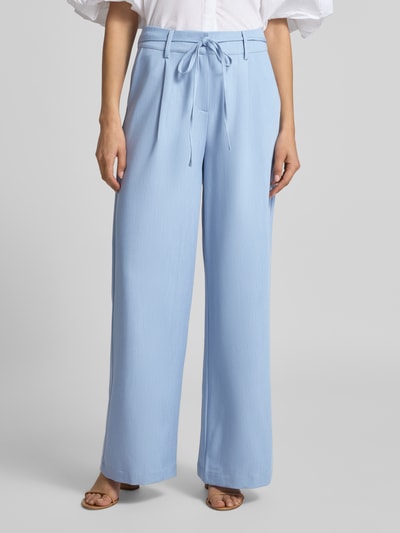 moves Flared Stoffhose mit Kordelzug Modell 'Andriana' Hellblau 4
