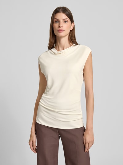 BOSS Top o kroju slim fit z wiskozy model ‘ALEMMA’ Złamany biały 4