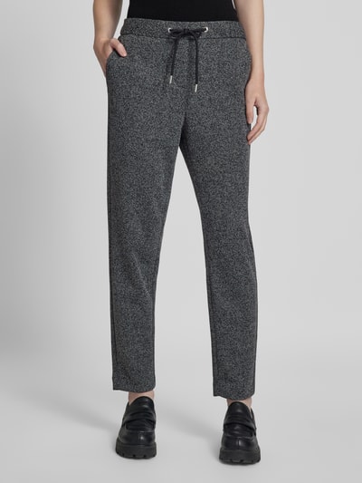 s.Oliver BLACK LABEL Relaxed Fit Jogpants mit Elastikbund und Fischgrat-Struktur Mittelgrau Melange 4