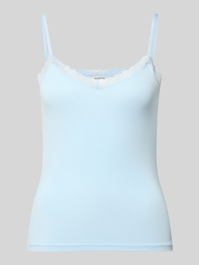 Produktfoto, Spitzentop mit Spaghettiträgern von Jake*s Casual in Hellblau mit Spitze, Rundhalsausschnitt, Material-Mix mit Stretch-Anteil