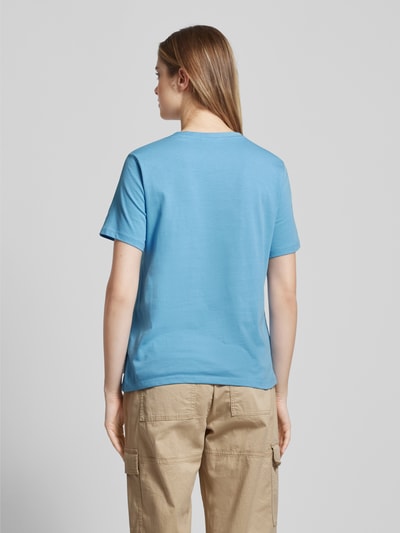 Marc O'Polo Denim T-shirt met labelprint Lichtblauw - 3