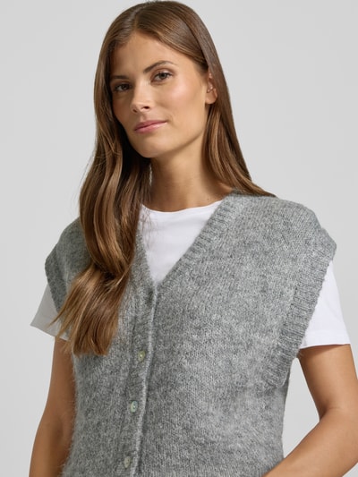 ICHI Mouwloos vest met V-hals, model 'BELABLUE' Lichtgrijs - 3