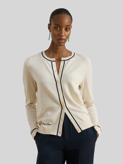 Lauren Ralph Lauren Regular Fit Strickjacke mit Kontrastdetails Ecru 4