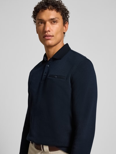 bugatti Slim fit poloshirt met labeldetail Marineblauw - 3