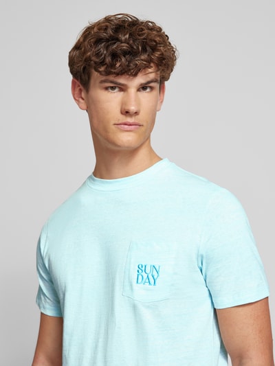 Blend T-Shirt mit Motiv-Stitching Modell 'UEFFI' Aqua 3