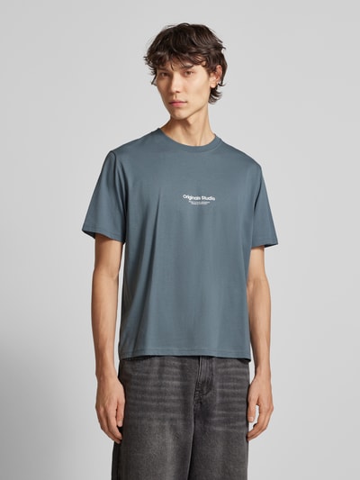 Jack & Jones T-Shirt mit Label-Print Modell 'VESTERBRO' Petrol 4