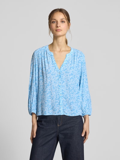 Tom Tailor Denim Loose Fit Bluse mit Allover-Muster Hellblau 4