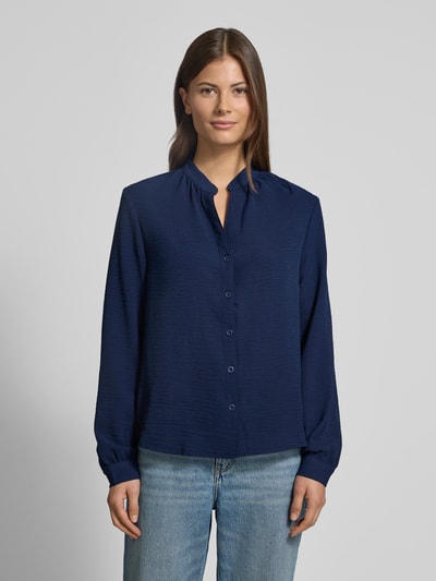 QS Regular Fit Bluse in Crinkle-Optik Dunkelblau 4