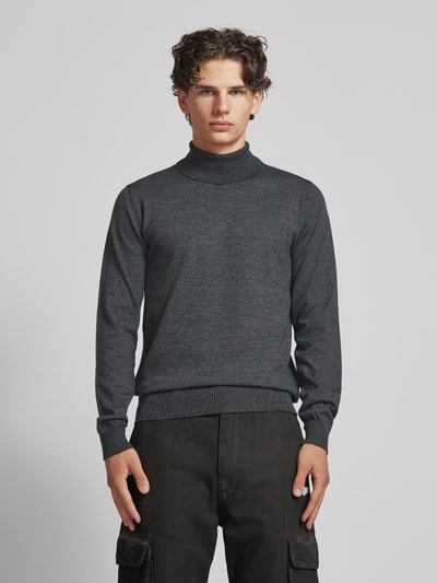 Blend Rollkragenpullover mit Teilungsnähten Black 4