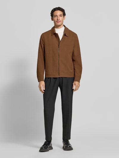Strellson Relaxed Fit Blouson mit Woll-Anteil Modell 'Den' Cognac 1