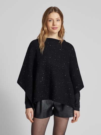 Zero Poncho mit Paillettenbesatz Black 4