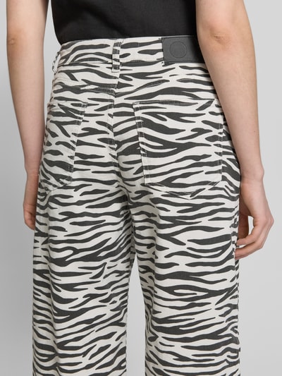 OPUS PANTS Barrel Fit Jeans mit Animal-Print Modell 'Mari Clear Zebra' Black 3