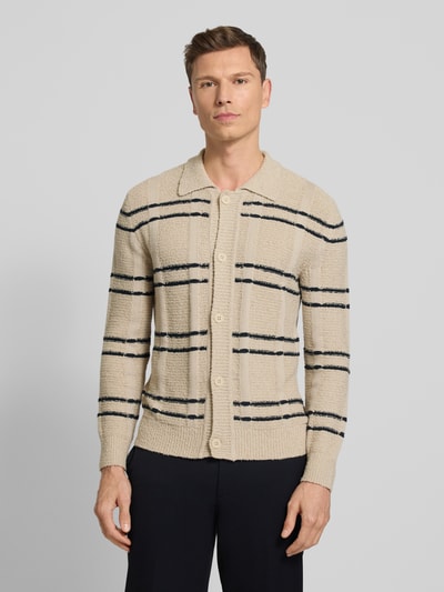 Marc O'Polo Regular Fit Strickjacke aus Baumwoll-Mix Ecru 4