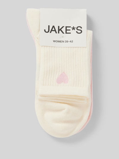 Jake*s Casual Socken mit Motiv-Print Rosa 3