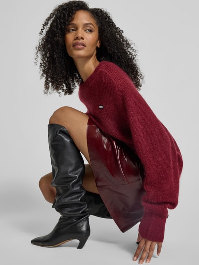 ROTATE Oversized Wollpullover mit Mohair-Anteil Bordeaux 3