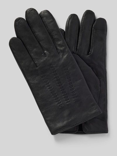 BOSS Handschuhe aus Lammleder mit Label-Detail Modell 'Hainz' Black 1