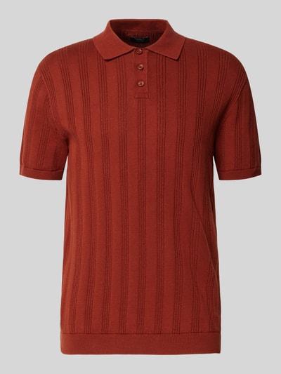 MCNEAL Regular Fit Strickpolo mit Strukturmuster Dunkelrot 2
