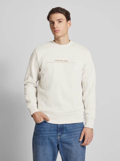 Calvin Klein Jeans Sweatshirt met labelprint Offwhite - 4