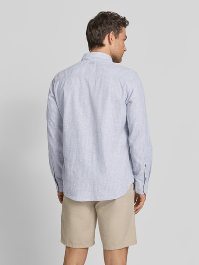 camel active Regular fit vrijetijdsoverhemd van linnenmix met button-downkraag Jeansblauw - 5