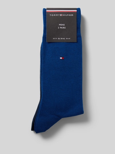 Produktfoto, niebieskie skarpety z mieszanki bawełny, gładka tekstura, Socken aus Baumwoll-Mix von Tommy Hilfiger, męskie