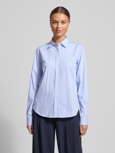 HUGO Getailleerde overhemdblouse van katoenmix, model 'THE ESSENTIAL SHIRT' Lichtblauw - 4