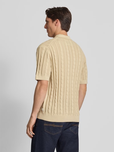 Jack & Jones Premium Poloshirt in gebreide look, model 'MASON' Cognac - 5