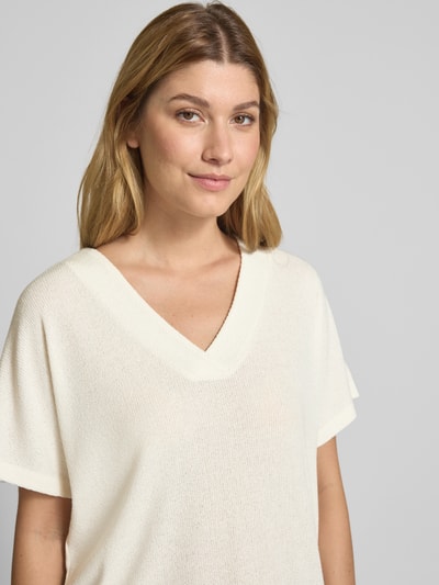 Soyaconcept T-shirt met V-hals, model 'Delia' Offwhite - 3