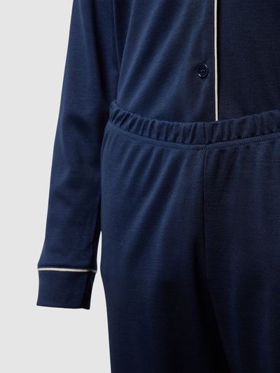 Hanro Regular Fit Pyjama aus reiner Baumwolle Dunkelblau 2