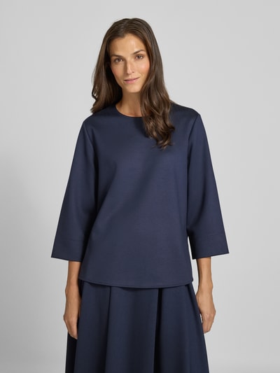 Rich & Royal Bluza o kroju regular fit z okrągłym dekoltem i rękawem o dł. 3/4 Granatowy 4